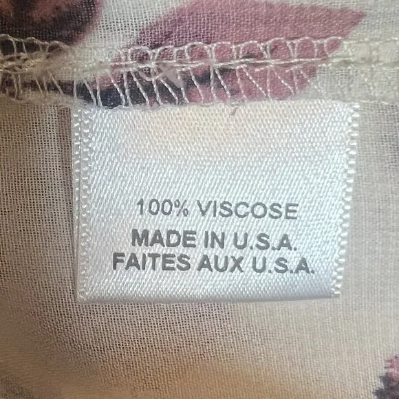 Misa Los Angeles Women’s Top Sia Pink Floral Roses Medium Size Chiffon Blouse - Picture 9 of 13